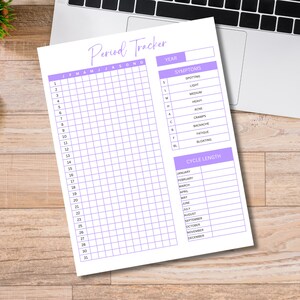 Period tracker printable template, instant download, editable using Canva, two sizes included.