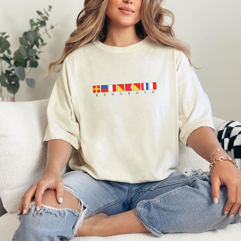 Goldie + Ace Oversized T-Shirt - Nautical Flag main image 0