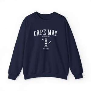 Sudadera Cape May, estética de abuela costera, cuello redondo playero, sudadera playera para despedida de soltera, regalos de cuello redondo para despedida de soltera