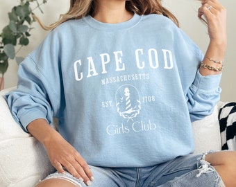 Cape Cod Girls Club Sweatshirt Coastal Grandmother Aesthetic Beach Bach Crewnecks Beach Bachelorette Sweatshirt Bachelorette Crewneck Gifts