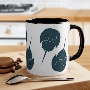 Horseshoe Crab Mug – Ocean-Themed Coffee Cup, Horseshoe Crab Kitchen Decor Coastal Gift, Beach Lover Gift, Unique Crab Mug for Coastal Decor