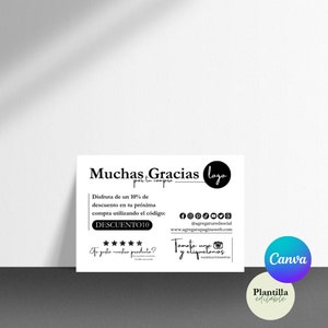Tarjeta de Agradecimiento (PLANTILLA DE CANVA)