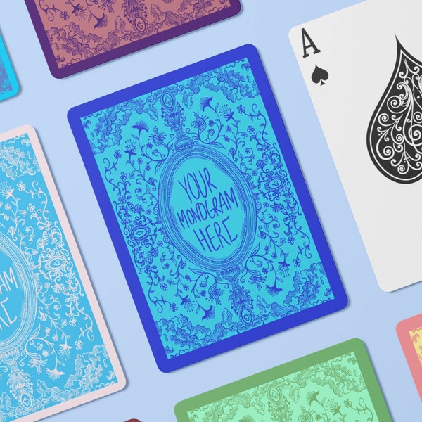 Custom Playing Cards (Pick Colors/Monogram), A Monogrammed Gift of Luxury Playing Cards - A Great Hostess Gift Idea and Unique Gift for Her