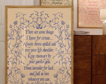 Practical Magic Wall Art with Iconic Quote in Pink, Blue, and Sage Green Wall Art Prints, Lovely Option for Unique Witchy Gifts (Digital DL)