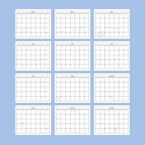 2025 Calendar Grid, DIGITAL Art Template for Printify Calendars With ...