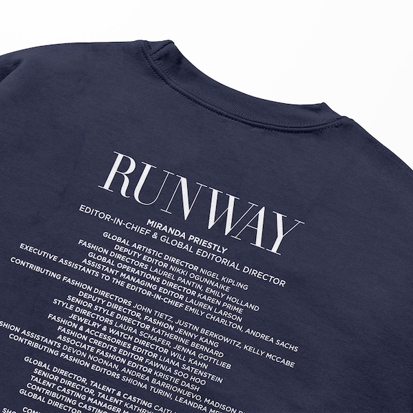 RUNWAY Magazine Masthead Fashion Fall Sweatshirt, Comfort Colors Fall Sweatshirt, A Movie-Inspired Crewneck Sweatshirt With Characters