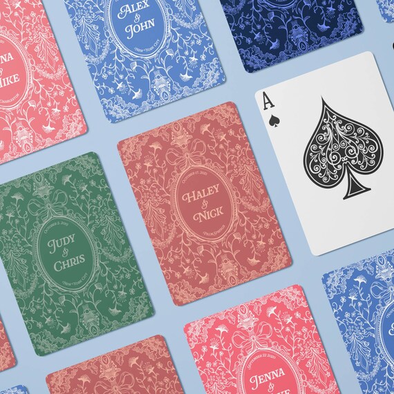 Custom Playing Cards for Personalized & Unique Wedding Favor, Alternative Guestbook, Guest Gift, Blank Playing Cards (Bulk Option Available)