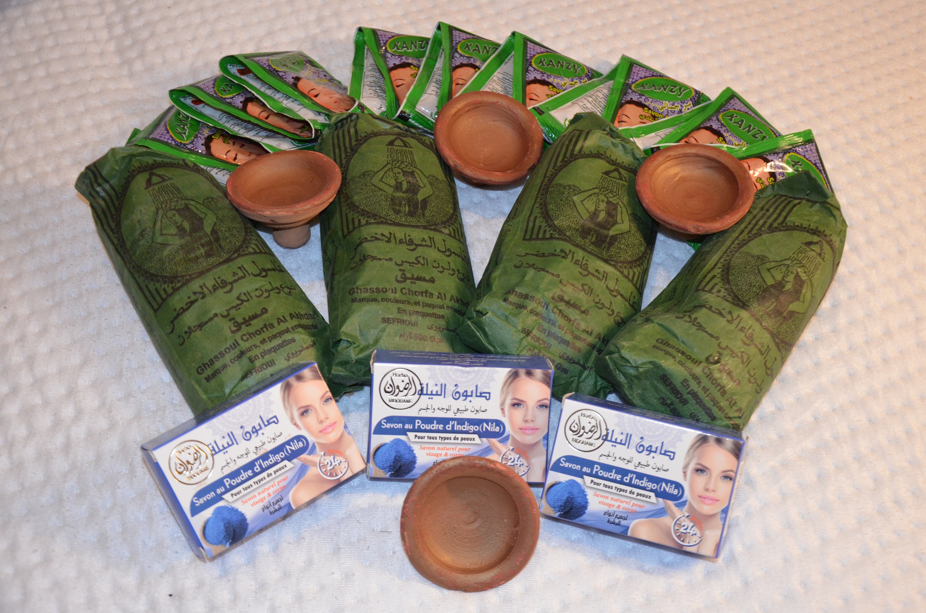 Moroccan Beauty Box: Nila Indigo Soap, Beldi Black Soap, Ghassoul, Aker ...