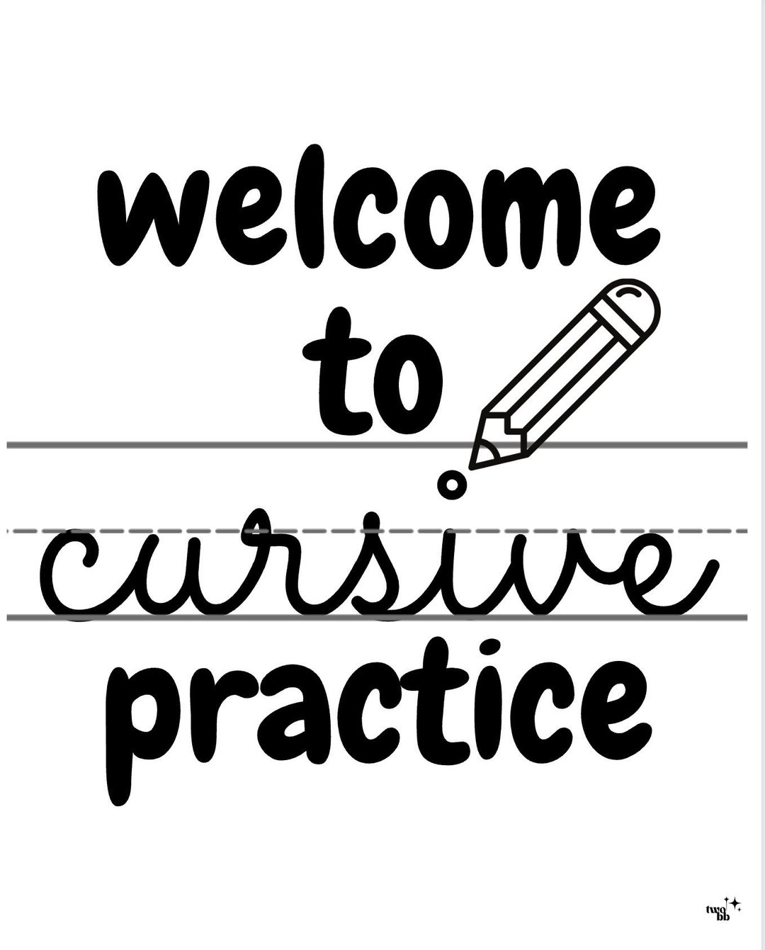 Cursive Handwriting Practice Sheets - Etsy