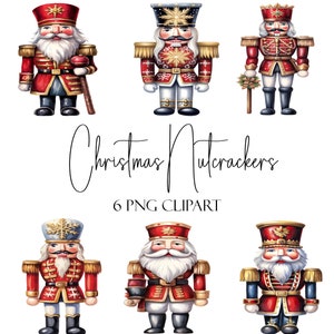 Quebra-nozes de Natal, clipart aquarela, formato PNG, download instantâneo, uso comercial, uso POD