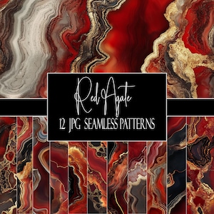 Red Agate Texture: Seamless Digital Paper (12 JPGs)