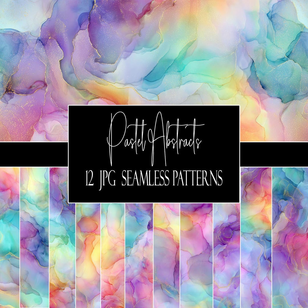 Spk Pattern Pastel Abstract Seamless Patterns Digital Papers, 12 Jpgs, Instant ...