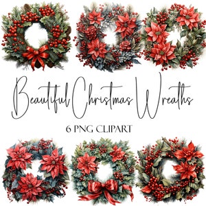 Coronas navideñas, hermosas imágenes prediseñadas, formato PNG, uso comercial, uso POD, descarga instantánea