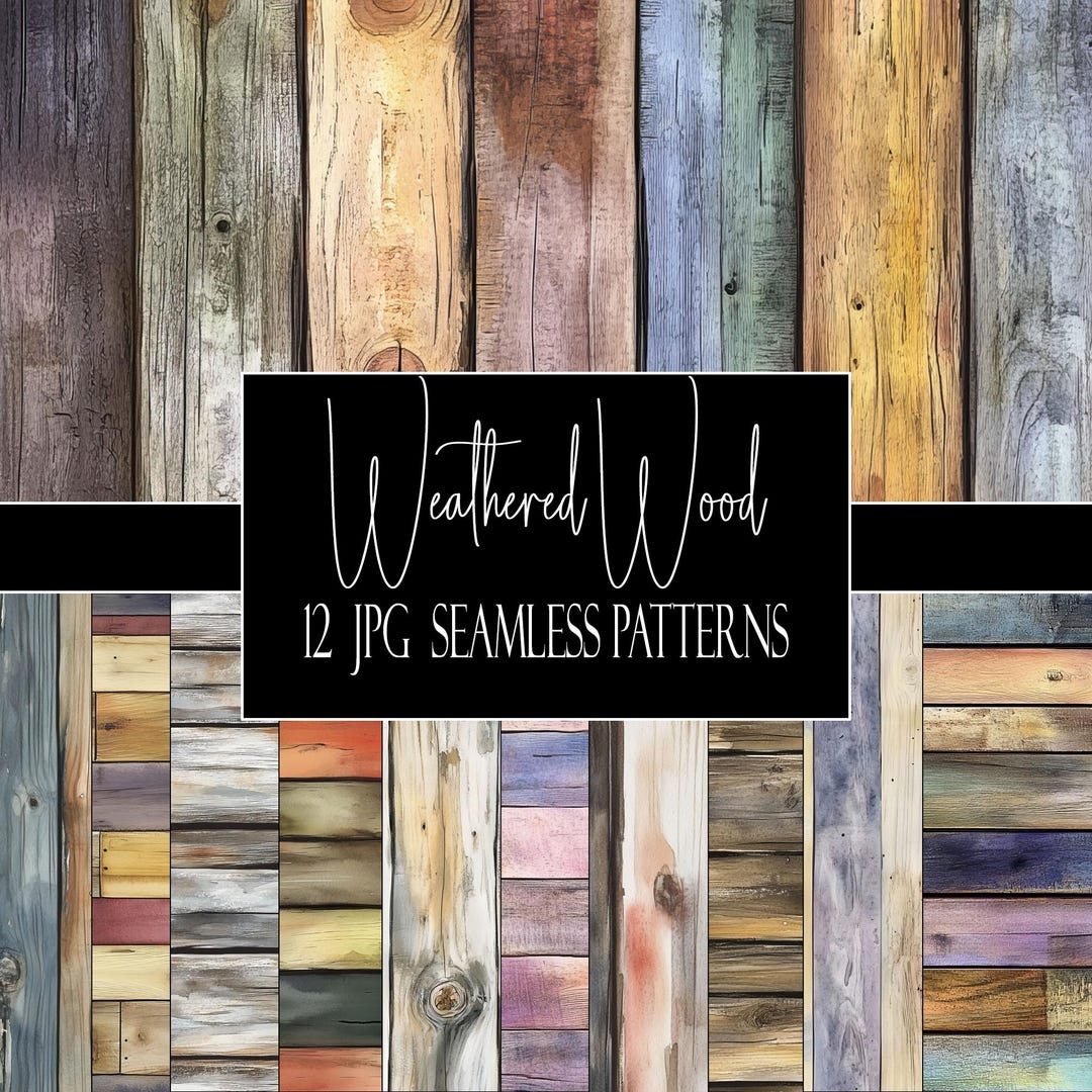 Rustic Timber Pattern Weathered Wood, Seamless Patterns, Rustic Papers, 12 Jpgs, Instant ...