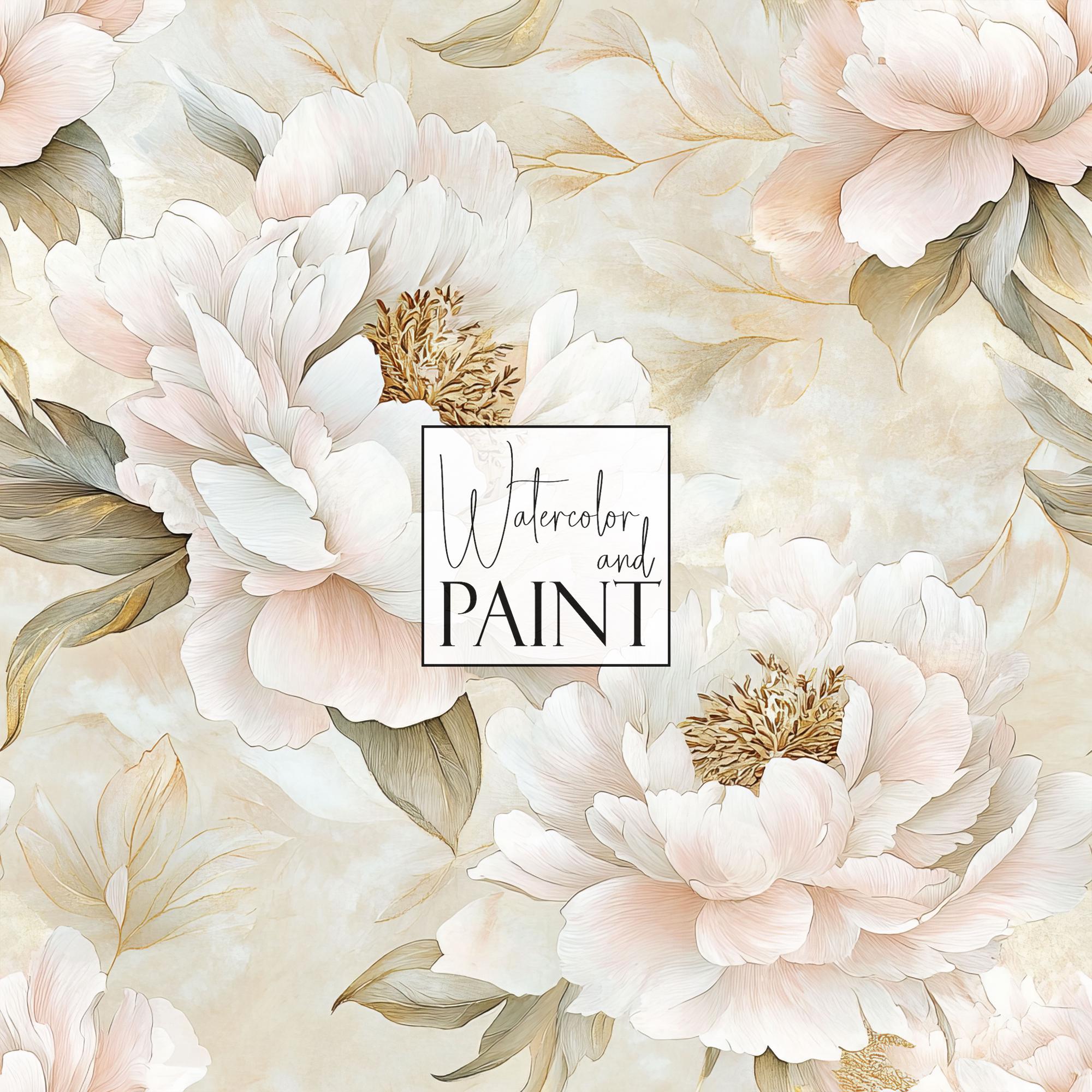 Misty Peony Seamless Patterns, 12 JPG Digital Papers, Commercial Use ...