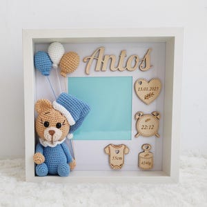 Baby geboren Andenken Rahmen, Geschenk für neues Baby, Neugeborenen Baby Jungen Geschenk, Kinderzimmer Dekor, einzigartiges Andenken mit Geburtsdaten, Geburtsanzeige Box