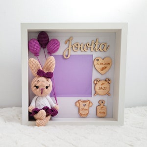 One-of-a-Kind Baby Photo Frame with Birth Stats for baby girl  - personalized Keepsake Newborn, Baptism Gift, Nursery Wall Decor