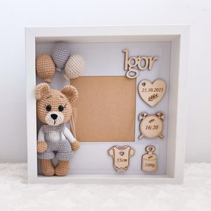 Baby Born Andenken Fotorahmen, Geschenk für neue Eltern, personalisierte Neugeborenen Baby Jungen Geschenk, Kinderzimmer Dekor, einzigartige Andenken mit Geburt Stats