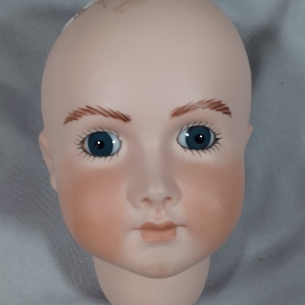 Artist by Kathe Hansen Bisque Doll Head, closed mouth, glass blue eyes