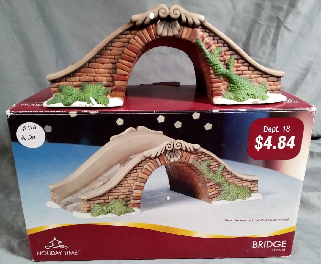 Holiday Time Bridge Christmas Village Decor Etsy
