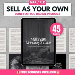 Millionaire Morning Routine, Digital Marketing Guide PLR MRR Guide, Master Resell Rights, Lead Magnet, DFY Ebook, Sell on Etsy