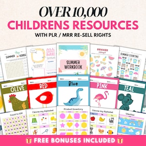 Lot d'activités éducatives à imprimer pour les enfants dans le DPP, ressources éducatives, droits de revente principaux, produits numériques dans le DPP à vendre sur Etsy