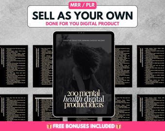 Mental Health Digital Products Ideas for Etsy Sellers, PLR Digital Products to Sell, Master Resell Rights Products, PLR MRR, Lead Magnet dfy