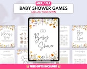 PLR Baby Shower Bundle Editable Baby Games Printable Baby Shower Templates Master Resell Rights Digital Party Supplies for Expecting Parents