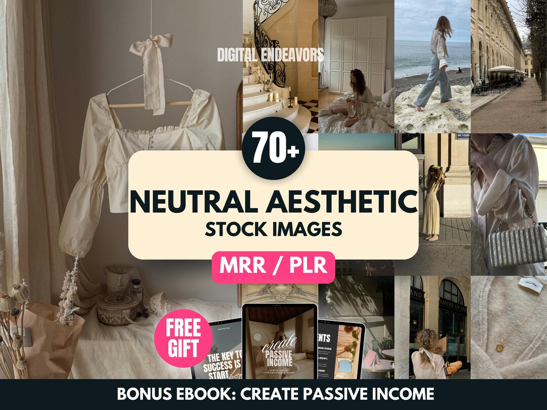 Neutral Aesthetic Faceless Stock Photos With Master Resell Rights for ...