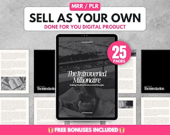 Introverted Millionaire Mindset, Money Affirmation, Digital Marketing Guide, PLR MRR, Master Resell Rights, Lead Magnet, Faceless Marketing