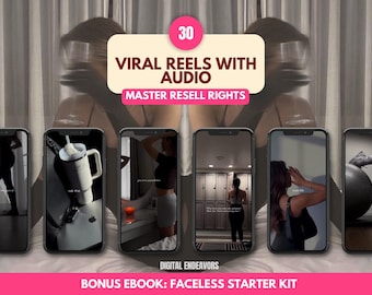 Faceless Reels MRR, Motivational, Viral Instagram Reels Bundle + Audio, Master Resell Rights, Digital Marketing Motivational Reels