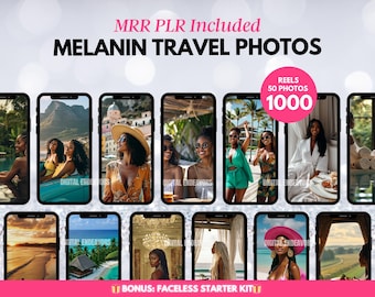 Melanin Travel Reels, Aesthetic Faceless Videos, Luxury Instagram Content, Digital Marketing for Creators, MRR PLR Digital Products