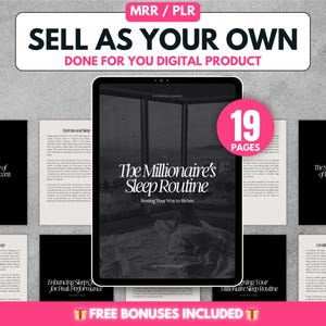 Millionaire Sleep Routine Ebook, Digital Marketing Guide PLR MRR Guide, Master Resell Rights, Lead Magnet, DFY Ebook, Sell on Etsy