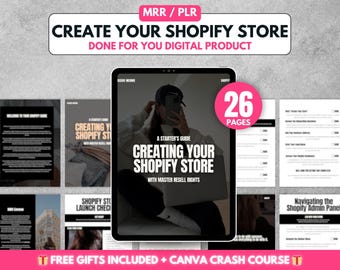 Shopify Website Setup, Shopify Store Setup, Shopify Checklist, Master Resell Rights, MRR PLR Digital Products to Sell, Digital Product Ideas