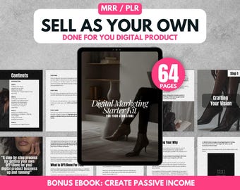 Digital Marketing Guide PLR MRR Guide with Master Resell Rights, Lead Magnet, Faceless Marketing, DFY Ebook for Beginner, Starter Kit Bundle
