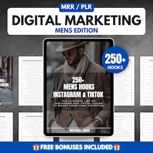 Faceless Marketing, Mens Digital Marketing, MRR PLR Digital Products, Master Resell Rights, Ebook Template Canva, Done For Your Guide