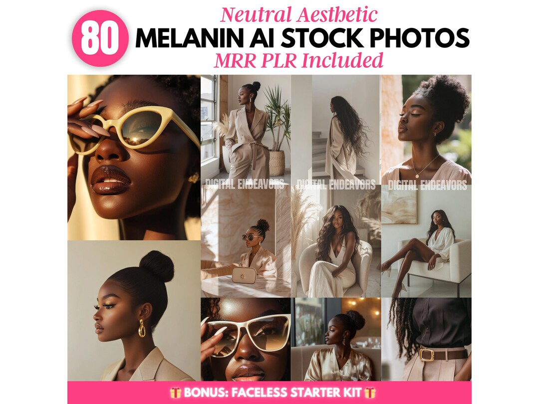 Aesthetic Melanin Stock Photos Bundle, Ai Images, Luxury Stock Images ...