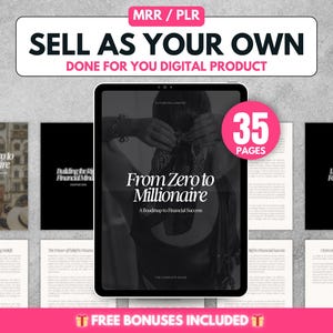 From Zero to Millionaire, Money Affirmation, Digital Marketing Guide, PLR MRR, Master Resell Rights, Lead Magnet, Faceless Marketing