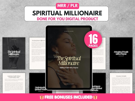 Spiritual Millionaire Ebook Money Manifestation, Master Resell Rights, Private Label Rights, MRR PLR Digital Product dfy, Faceless Marketing