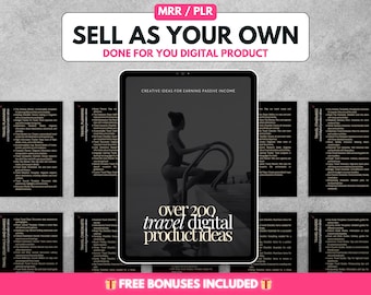 Travel Digital Products Ideas for Etsy Sellers Ebook, PLR Digital Products to Sell, Master Resell Rights Product, PLR MRR, Lead Magnet dfy