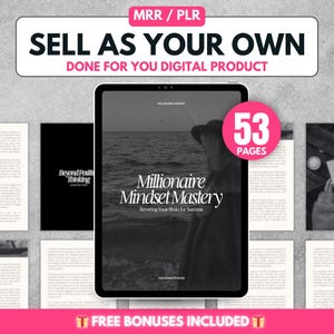 Millionaire Mindset Mastery, Money Mindset Ebook, Digital Marketing Guide, PLR MRR, Master Resell Rights, Lead Magnet, Faceless Marketing