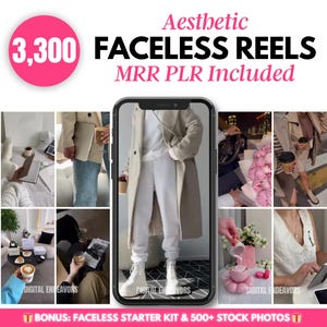 Aesthetic Faceless Reels, Faceless Videos Bundle, Master Resell Rights, Faceless Marketing Videos for Instagram, MRR PLR Digital Products