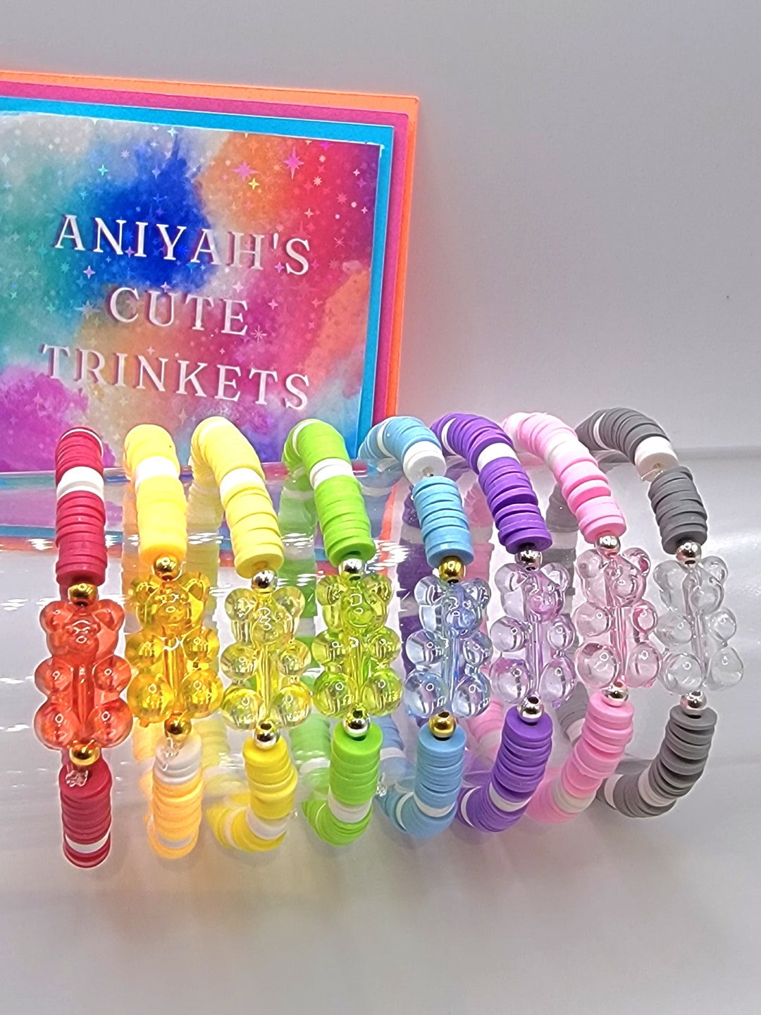 Gummy Bear Stretch Clay/heishi Bead Bracelet Colorful Heishi Bead