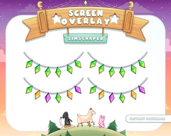 Animated Plumbob String Light Overlay: Halloween Twitch Theme (Digital Download)