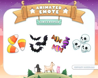 Halloween Twitch Emotes: Animated Candy, Bats, Skulls (Digital Download)