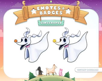 Zero Nightmare Before Christmas Inspired Emotes and badges: Animated Twitch Assets (Digital Download)