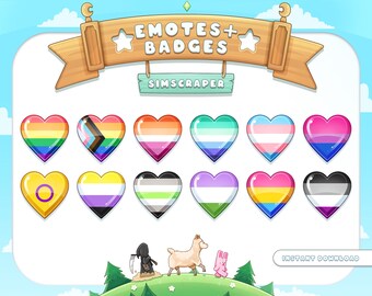 LGBTQ+ Pride Heart Streamer Icons: Twitch, YouTube, Discord (Digital Download)