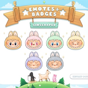 Labubu Inspired | Kawaii Monster Sub/Bit Badges and Emotes for Twitch, YouTube & Discord | Nostalgia Set 1