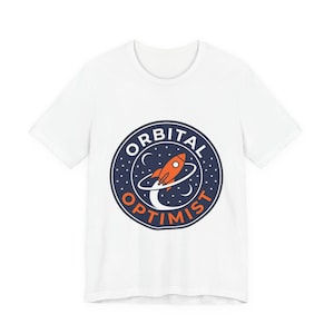 Orbital Optimist Rocket Patch Tee | space, mission patch, science nerd