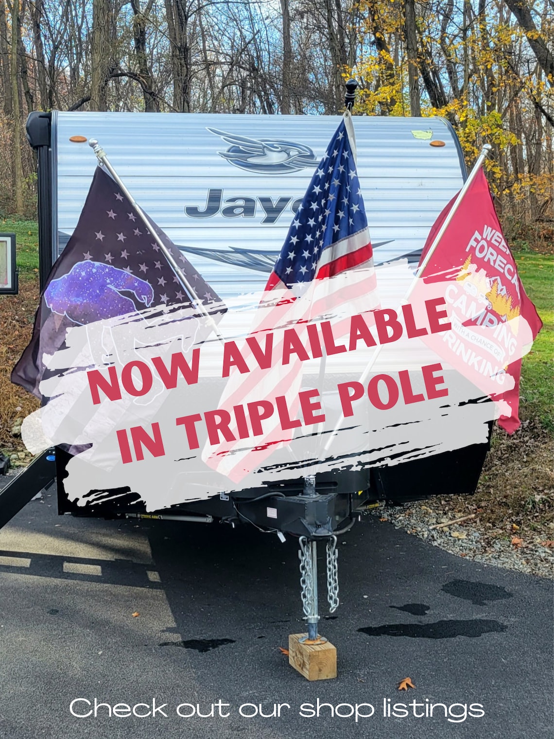 Camper Double Flag Pole Mount RV Flag Holder Etsy